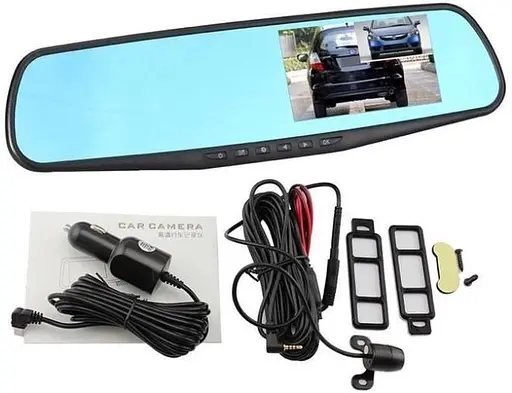 Автореєстратор Blackbox DVR AK47 в дзеркалі з камерою заднього виду - фото 4