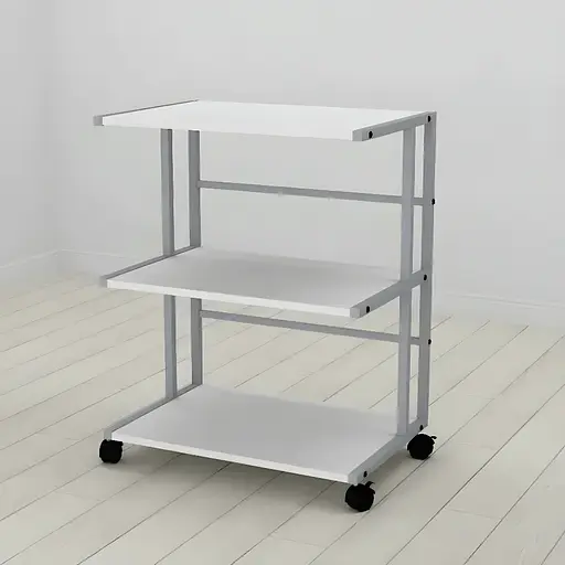 Этажерка на колесиках Ferrum-decor Камило 75x40x60 металл Серый ДСП Белый 16мм (FRD-102547)