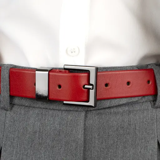 Ремень женский кожаный JK-3023 под джинсы красный (115 см) - фото 6