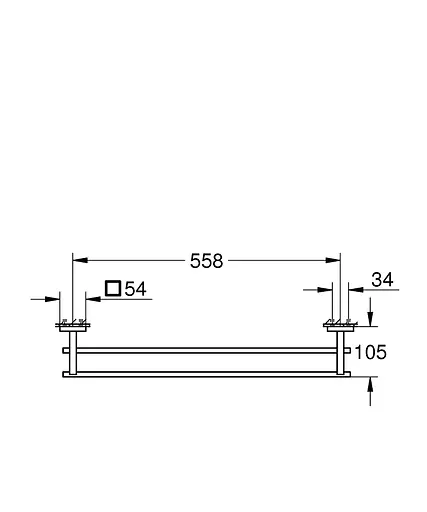 Тримач для рушника подвійний Grohe 600 мм QuickFix Start Cube 411042430 Чорний матовий - фото 4