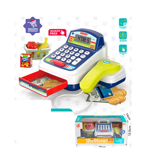 Касовий апарат, 16 см, калькулятор, продукти, 29x13x14 см