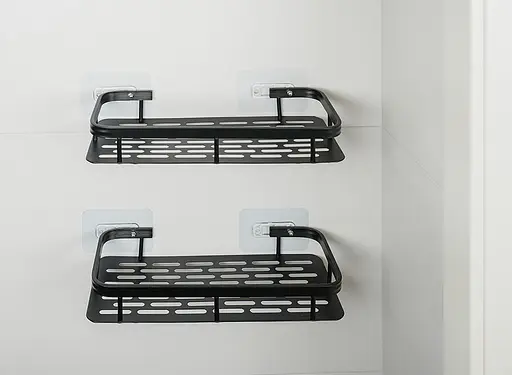 Набір металевих полиць для ванної кімнати Fabrika ONIX 2 шт Чорні  - фото 7
