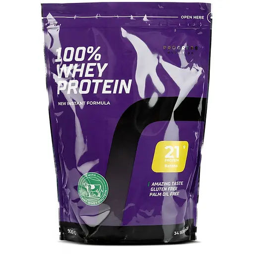 Протеин 100% Whey Protein, 920 грамм Банан Progress Nutrition fit0013243