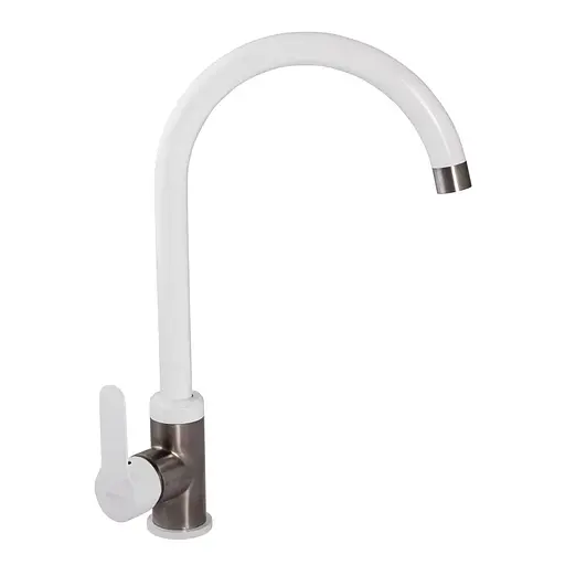 Смеситель для кухни Zerix LR74105W white LL1205 Белый матовый - фото 1