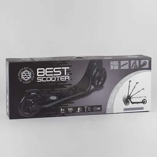 Самокат Best Scooter 92х48х104 см Чорний 000231489 - фото 2