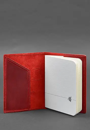 Кожаная обложка для паспорта с картой Украины коралл Crazy Horse - фото 4