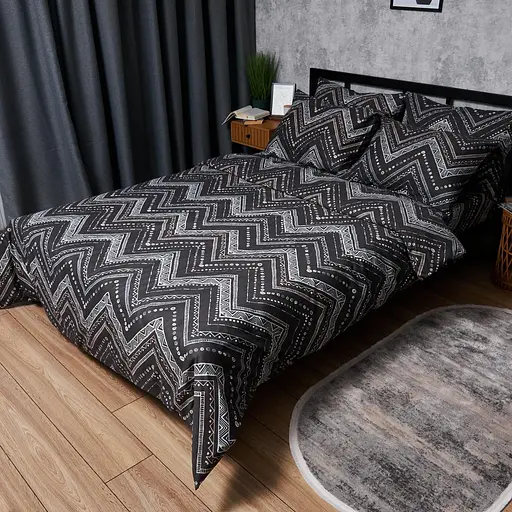 Комплект постельного белья Moon&Star Микросатин Premium Geometric Grace Полуторный Евро 160х220 наволочки 4х70х70 - фото 1