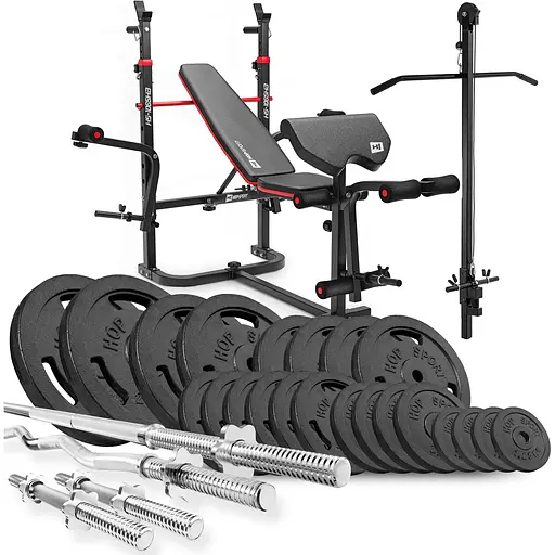Набір Hop-Sport Strong 179кг з лавкою HS-1065
