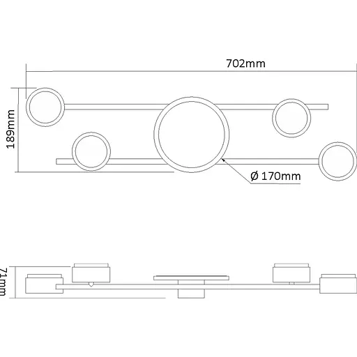 Світильник Videx під лампу 4xGX53 накладний з підсвіткою чорний (VL-SPF21B-BB) - фото 3