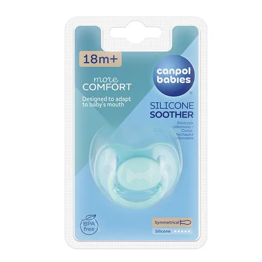 Силиконовая симметричная пустышка Canpol Babies Pastelove бирюзовая 18+ мес. (22/418) - фото 3