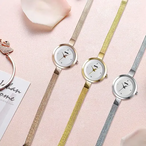 Жіночий класичний годинник Skmei 1390 (Рожеве золото) - фото 8