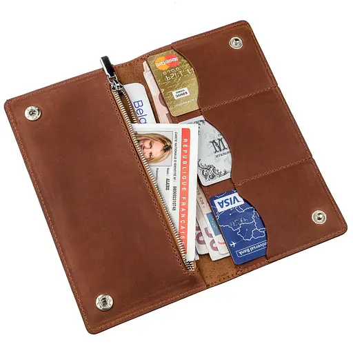 Мужской кожаный кошелек Shvigel 19х9.5х1 см acs0016052 - фото 5