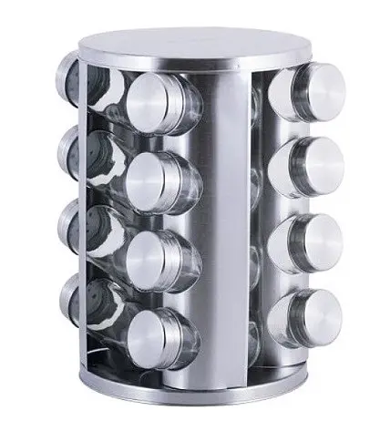 Органайзер набор для специй Bohmann BH-7861 16 баночек на вращающейся подставке - фото 2