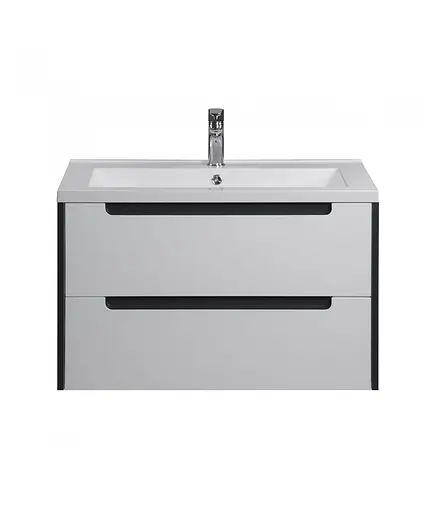 Тумба Мойдодир Paula 80-A з умивальником Cosmopolitan 80 Білий/графіт - фото 2