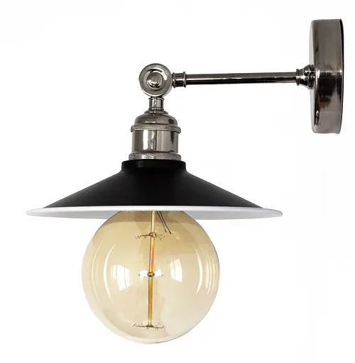 Настенное бра никелированное PikArt арт. 776 черный - фото 1