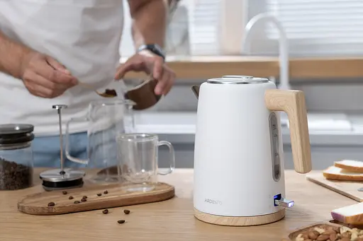 Ardesto Электрочайник EKL-F420WWD, 1.7л, металл, мат, Strix, белый - фото 9