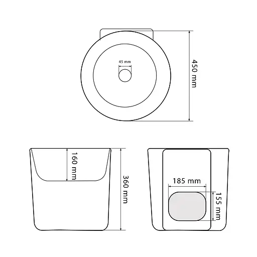 Умивальник VBI Levanto white накладний підвісний VBI-016600, Білий - фото 4