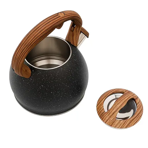 Чайник из нержавеющей стали со свистком и крышкой из бакелита 3 л ZB 16/3, Zauberg Черный 87744 - фото 4