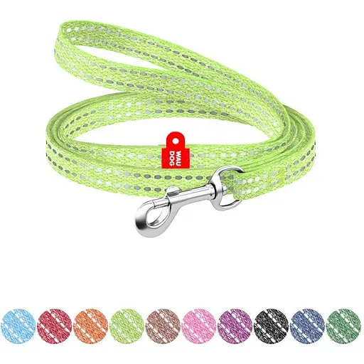 Повідець для котів та дрібних порід собак Waudog Re-cotton з відновленої бавовни світловідбиваючий, XS - фото 3