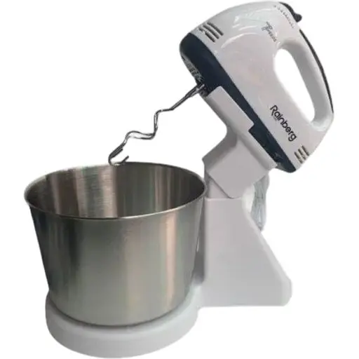Стационарный электрический миксер с чашей Rainberg RB-1006 500W с насадками для замешивания крутого теста - фото 1