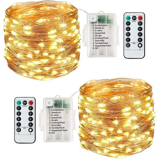 Сказочные огни Lezonic, 120 светодиодов 13M 8 режимов 2 шт