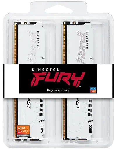 Оперативная память Kingston FURY 64GB (2x32GB) DDR5 6400MHz Beast White (KF564C32BWEK2-64) - фото 3