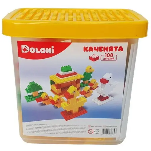 Конструктор Утята Doloni 013888/11 в пластиковом боксе 108 деталей - фото 1