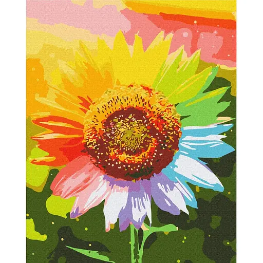 Картина по номерам Радужный подсолнух Brushme 40x50 см разноцветная 000276591