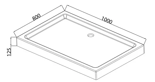 Душевой поддон с сифоном Mixxus Hard ST01-100x80x13 диаметр слива 52 мм MI6918 Белый Универсальная - фото 2