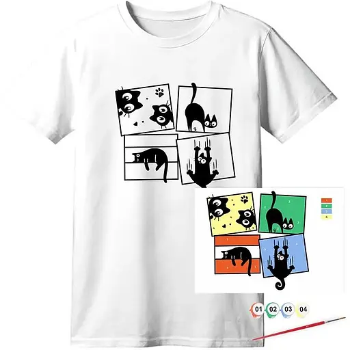 Набір футболка-розмальовка Rosa Talent Black Cats бавовна 100% розмір XS 