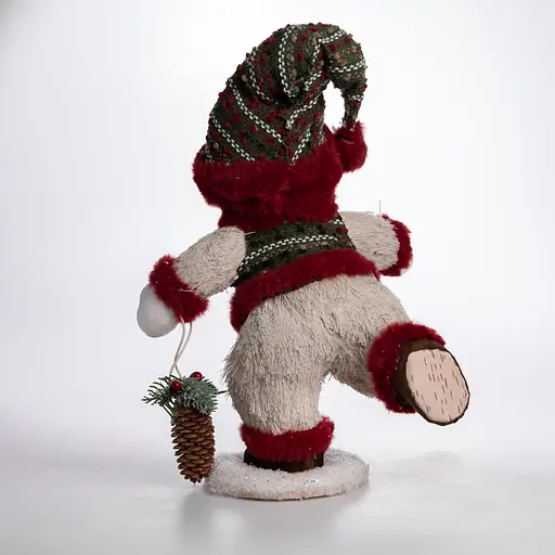 Новорічна фігурка Сніговик з шишкою 26×21×38 (см) новорічний декор Yiwu CR-4-15 - фото 6