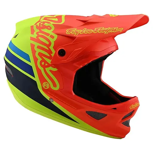 Велошолом Troy Lee Designs D3 Fiberlite Silhoette L Orange/Yellow (1106-198757024) - фото 2