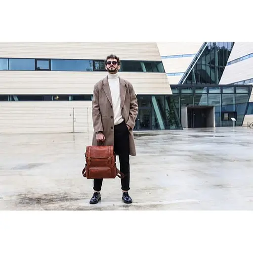 Кожаный рюкзак Time Resistance 35х40х15 см sum0028460 - фото 4