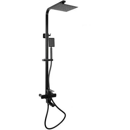 Душова система Germece з виливом 72433В чорна матова, Чорний - фото 1