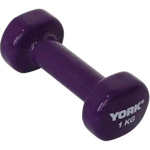 Гантели для фитнеса York Fitness виниловые круглые 2х1кг фиолетовый - фото 2