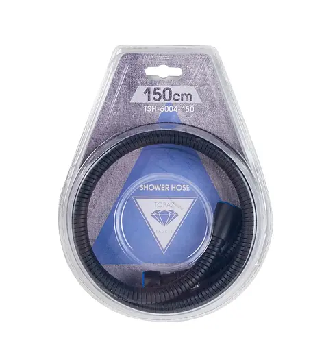 Шланг для душу Topaz TSH-6004-150-BL 150см, Чорний - фото 2