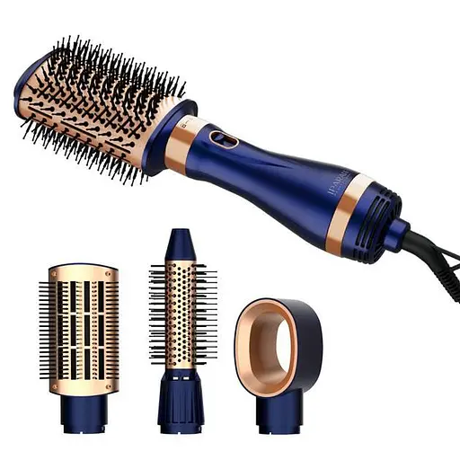 Фен-щетка мультистайлер IPARAH P-266G BLUE 4-в-1 для укладки волос, 4 насадки, 2 режима скорости, 2 уровня температуры - фото 1