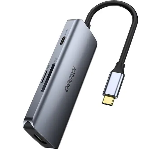 USB-хаб Choetech HUB-M19-GY, USB Type-C 7-в-1 (HUB-M19-GY) - фото 2
