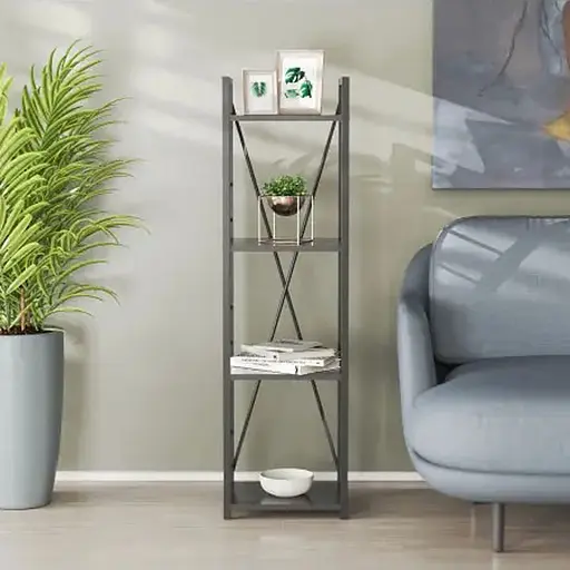 Этажерка 4/34 Серии Коннект 120x34x28 черный ДСП Сосна Кембра 16мм FRD-104276