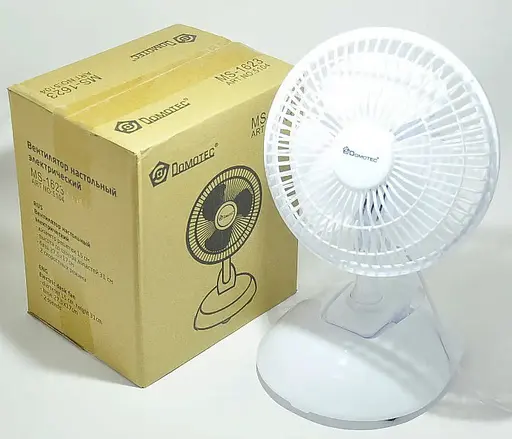Портативный мини вентилятор Domotec MS-1623 настольный с прищепкой работа от сети - фото 5