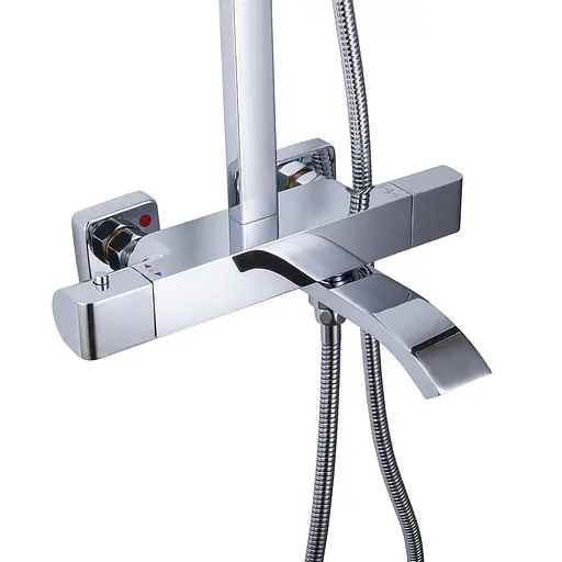 Душова система з термостатом Gappo G2407-40, вилив - перемикач на лійку, хром - фото 3