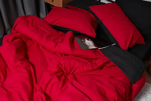 Пододеяльник Moon&Star Бязь Gold Люкс Cherry Black Двуспальный 175x210 см - фото 5