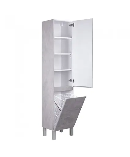 Пенал Мойдодир Палермо П-38-к-U бетон світлий підлоговий/підвісний, Сірий - фото 4