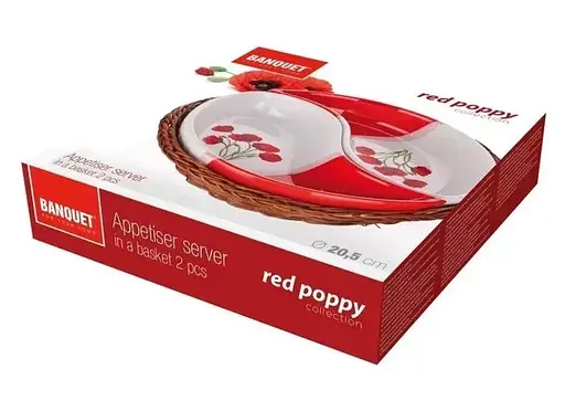 Набір сервірувальний в кошику Banquet Red Poppy 2 шт. х 20.5 см - фото 2