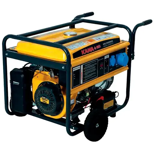 Бензиновый генератор KGL10000CE, 1-фазный 230V, 50Hz, 10kVA/8kW, бак 28 л, расход 3 л/час, пуск: ручной/стартер, 745х555х650 мм, 88 кг