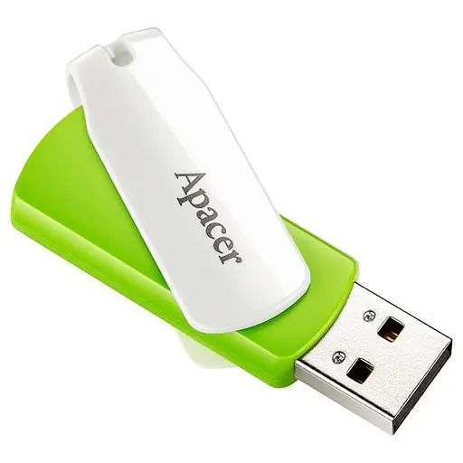 Флеш-накопичувач Apacer USB 64GB AH335 White/Green (AP64GAH335G-1) - фото 1