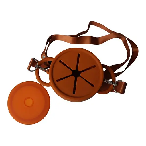 Безопасная пищевая силиконовая складная чашка oldbro 450 мл orange dark - фото 4