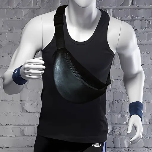 Сумка-бананка с расширителем из эко-кожи 32×16×7.5 см сумка через плечо или поясная сумка мужская/женска (02911) - фото 2