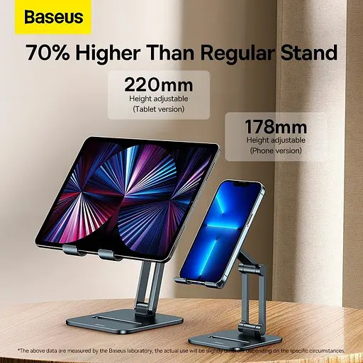 Тримач Baseus Desktop Biaxial Foldable Metal Stand (for Phones 7") (LUSZ000013) - фото 9