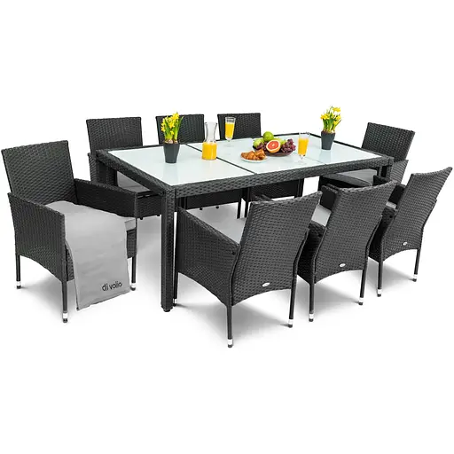 Садовая мебель Di Volio Verona 8+1 черная - фото 3